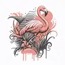 Flamingo standing tattoo design idea