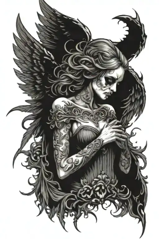 angel of death tattoo design idea