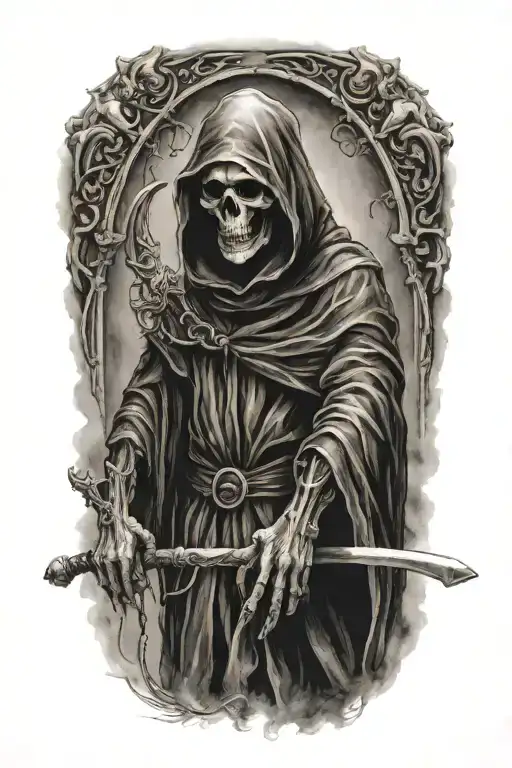 grim reaper tattoo design idea