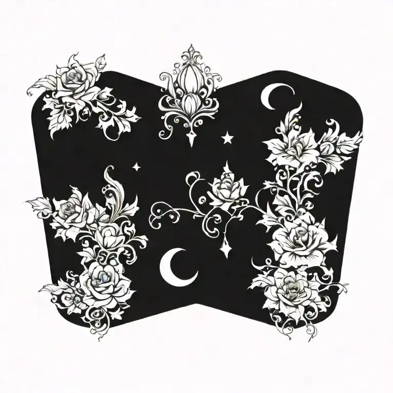 Floral tattoo design idea