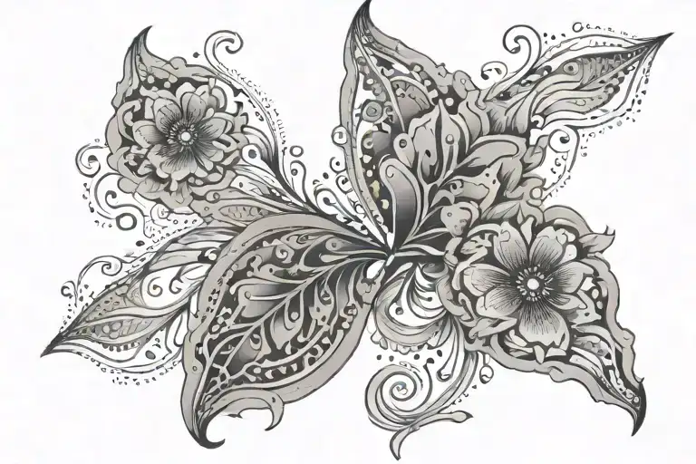 Floral Arangement in shape on a vulva tattoo design idea