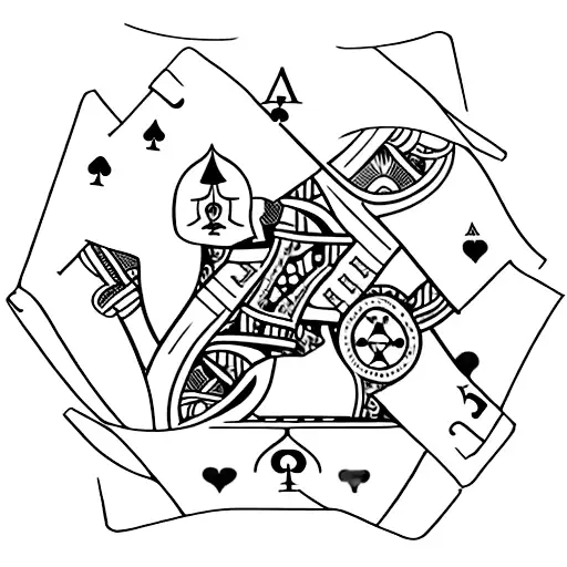  bow and arrow as a poker card tattoo design idea