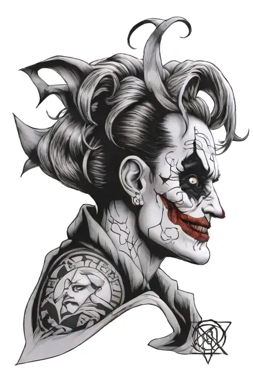 joker harley quinn tattoo design idea
