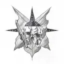 Texas Flag Skull tattoo design idea