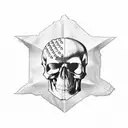 Texas Flag Skull tattoo design idea