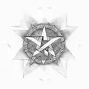 Spanish International Three Pointed Star With Roman Numeral On bottom XI  tattoo design idea
