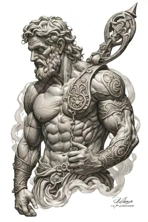 atlas greek god tattoo design idea