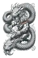 thor lifting jormungandr tattoo design idea