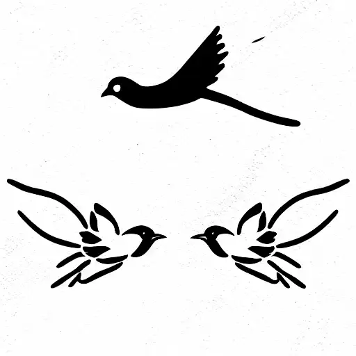 two birds soulmate ledge flowers tattoo design idea