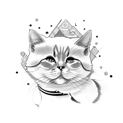 cat anime  tattoo design idea