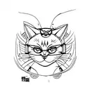 cat anime  tattoo design idea