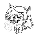 cat anime  tattoo design idea