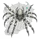 spider under thumb tattoo design idea
