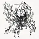 spider under thumb tattoo design idea