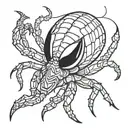 spider under thumb tattoo design idea