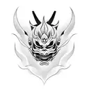 Hannya mask tattoo design idea