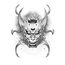 Hannya mask tattoo design idea