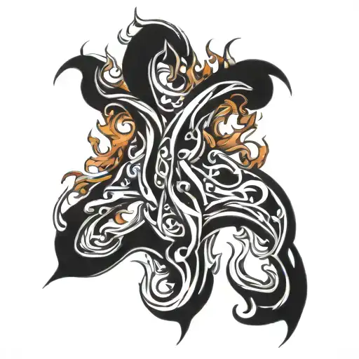 Laminin gene tattoo with flames  tattoo design idea