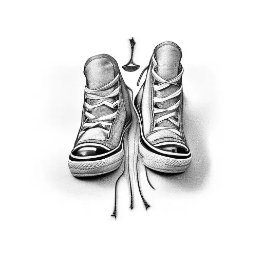 Dancing sneakers shoelaces become DNA tattoo design idea