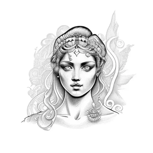 Aphrodite Greek  tattoo design idea