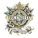 blessed written tattoo design idea
