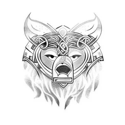 viking bear tattoo design idea