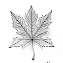 red maple leaf  tattoo design idea