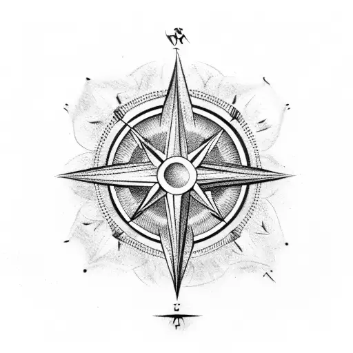 claw mark with compass and travelling  tattoo design idea