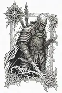 Pontiff Sulyvahn Dark souls and extrem gore tattoo design idea