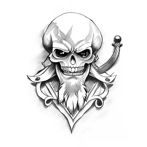 whitebeard pirate tattoo design idea
