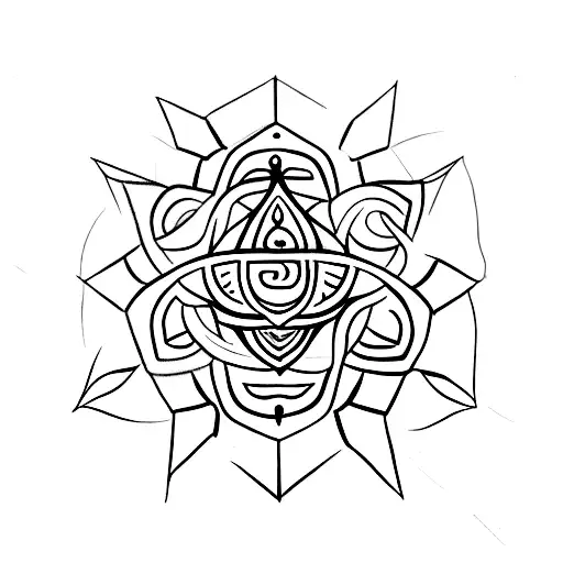 tatvamasi with symbol of siva tattoo design idea