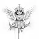 A guardian angel protecting a small child tattoo design idea