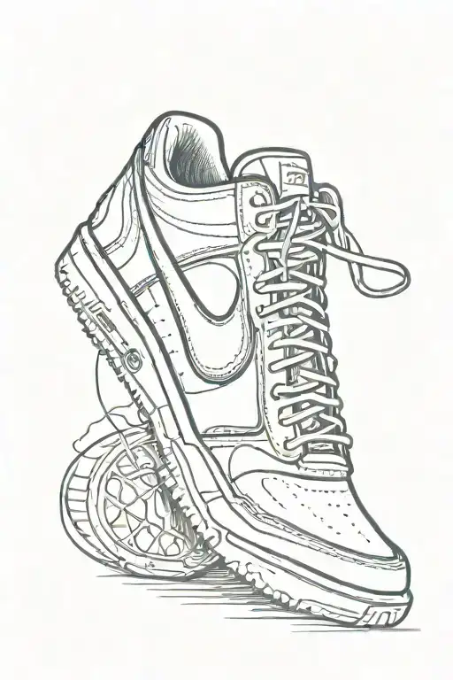 Under side of a nike sneaker tattoo design idea