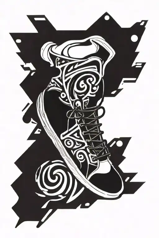 sole of a sneaker tattoo design idea