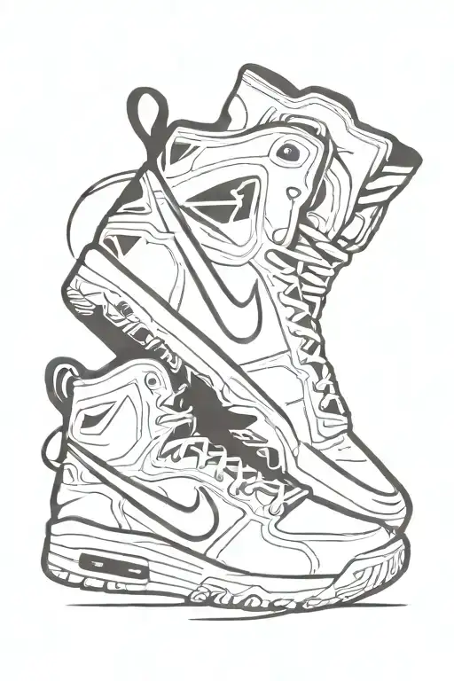 nike sneaker sole minimalist tattoo design idea