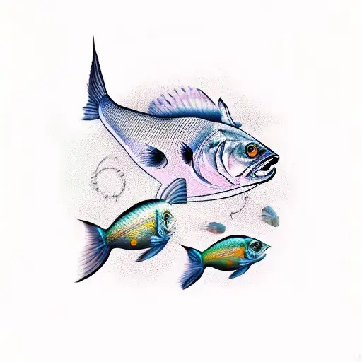 fish with hook tattoo design idea