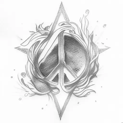 peace sign and middle tattoo design idea