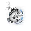 fish with hook tattoo design idea