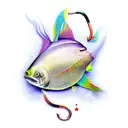 fish with hook tattoo design idea