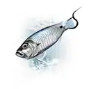 fish with hook tattoo design idea