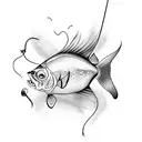 fish with hook tattoo design idea