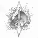 peace sign and middle tattoo design idea