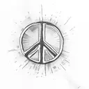 peace sign and middle tattoo design idea