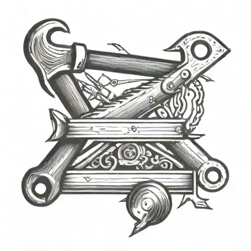 carpentry tools tattoo design idea