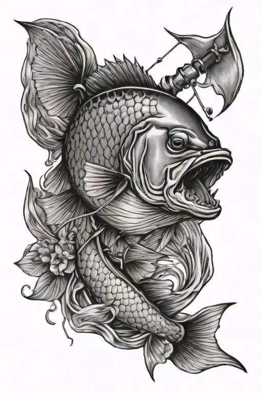 fishing tattoo design idea