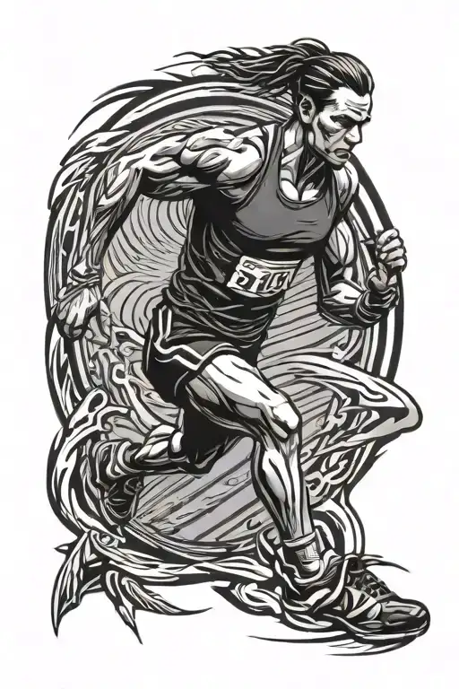 track and field and 398 tattoo design idea