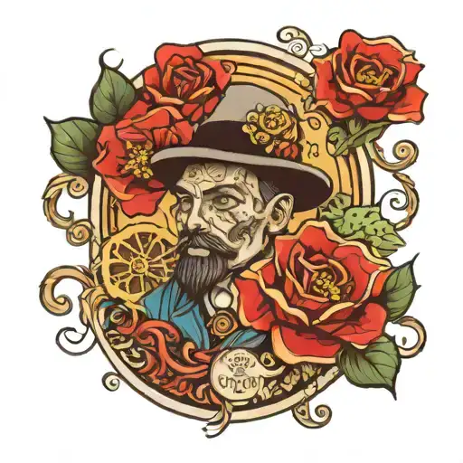 dressed spanish cards, chance tattoo design idea