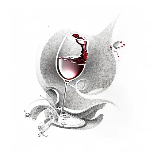 tattoo of the glass of red wine with movement  tattoo design idea