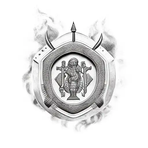 greek hoplite shields and spears tattoo design idea