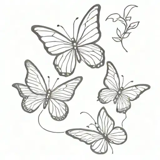 two butterflies   tattoo design idea